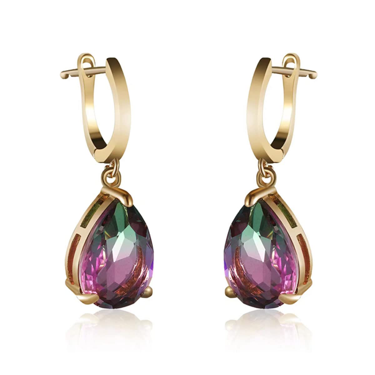 SalandaCZ Drop Earrings,925 Sterling Silver Dangle Earrings Hypoallergenic Cubic Zironia Pendant Earrings for Women