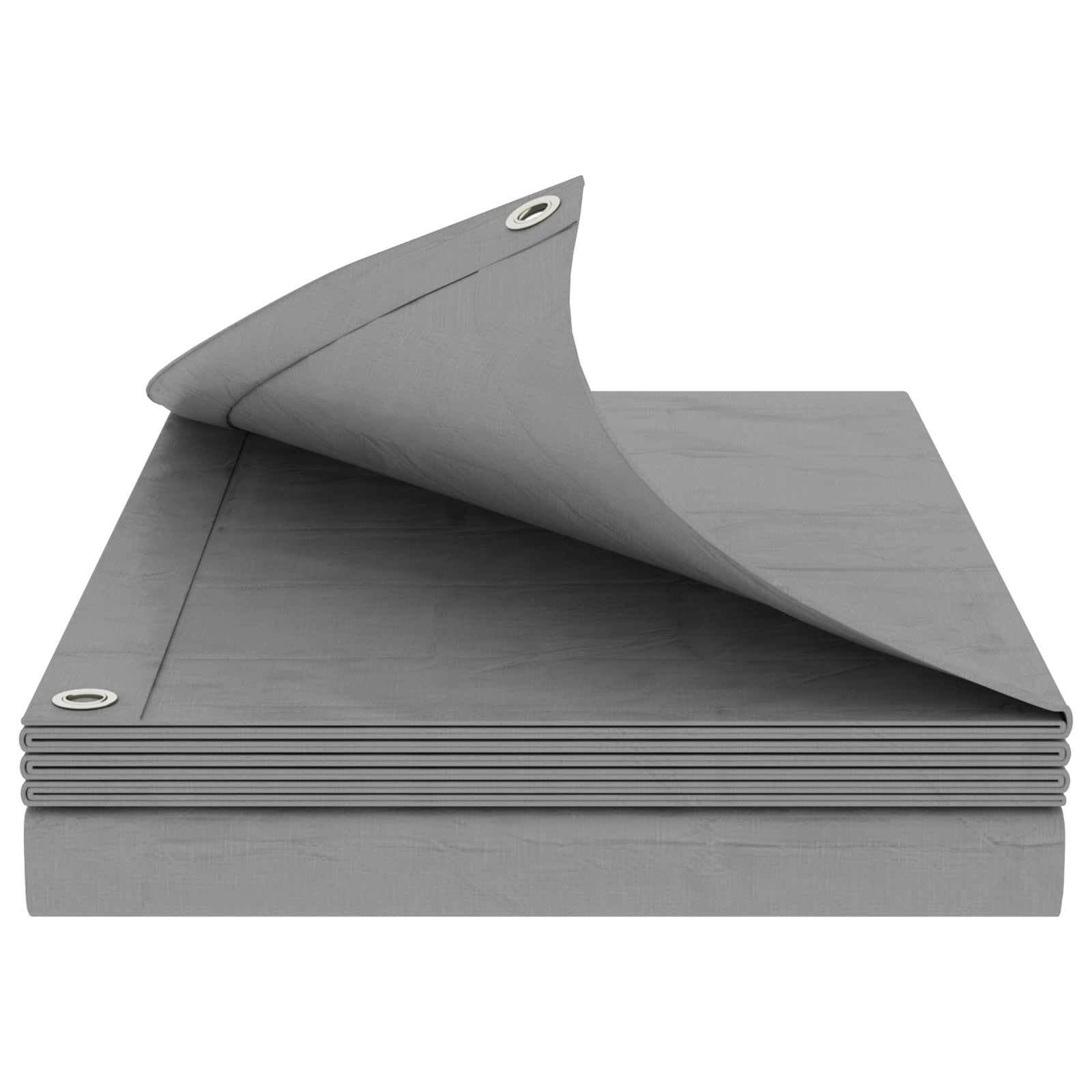 vidaXL Bâche à œillets gris clair 6 x 12 m 260 g/m² PE imperméable avec bord renforcé avec corde, résistante à la moisissure, idéale pour meubles, voitures et camping