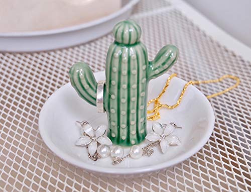 Image of PUDDING CABIN Cactus Gifts for Women Christmas, Cactus Ring Holder Dish, Birthday Gifts for Women Thanksgiving Xmas Valentine's Day, Decorative Cactus Decor, Home Decor
