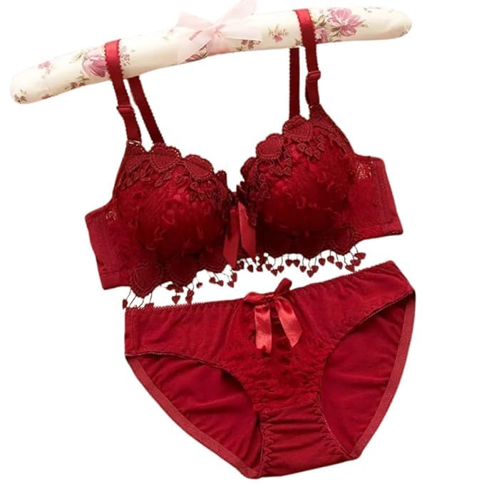 Elegant Honeymoon Bridal Lingerie Set- Lace Push-Up Padded Designer Bra & Panty Set for Women-image-40