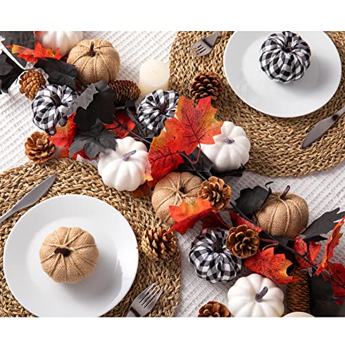 Ticlooc 12Pcs Mixed Artificial Fake Harvest Pumpkins For Fall Wedding Thanksgiving Halloween Decoration #TOP4