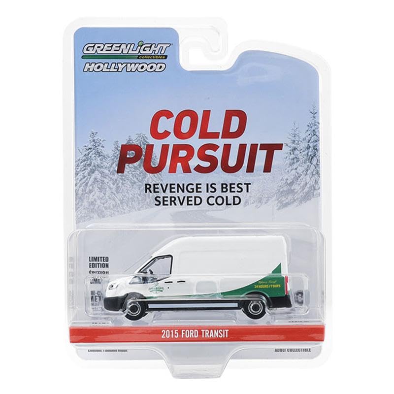 Greenlight 2017 Ford Transit Van Diecast Model - 1/43 Scale White Extended High Roof