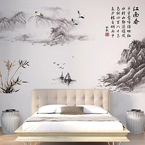 LiTie The Chinese Fung Shan Shui wall paintings-Self Adhesive bedroom living room posters wallpaper wall sticker wallpaper landscape painting, extra-large
