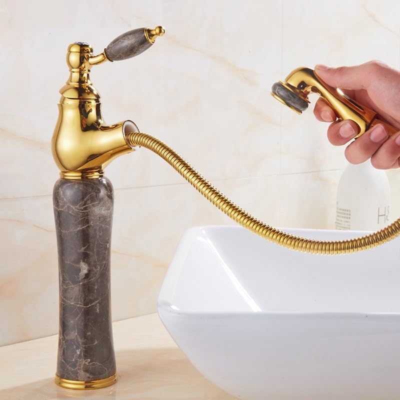 Mitigeur de salle de bain style haut pour vasque à poser en jade