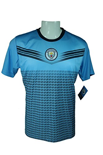 Manchester City F.C. Soccer Official Adult Soccer Training Performance Poly Jersey Rhinox-J014 Large