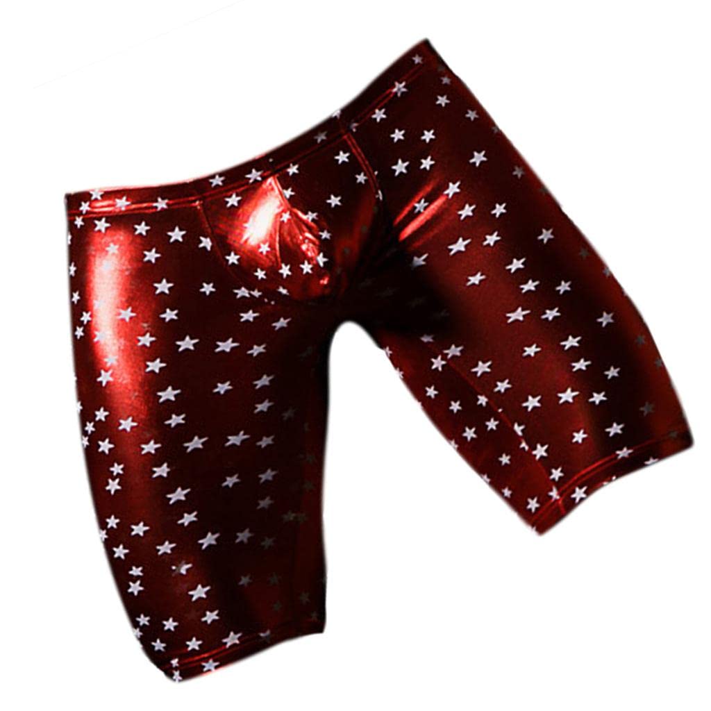 BNF® Men's Underwear Stars Pattern Common Bronzing Half Night Pants Red L|Clothing Shoes & Accessories | Mens Clothing |Underwear| 1 x Mens y Half Pants