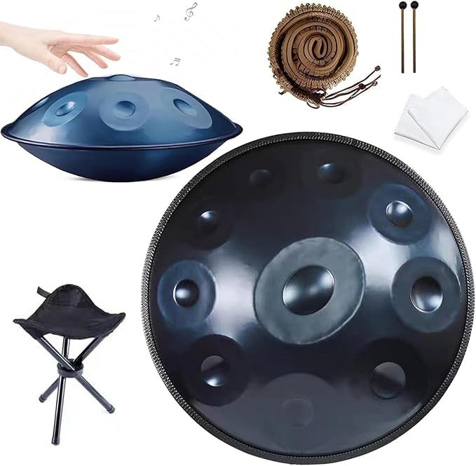 Handpan - Tamburo D Minor Kurd 9/10/12 Note in acciaio per prestazioni professionali, 432 Hz/440 Hz, adatto per musicisti e principianti