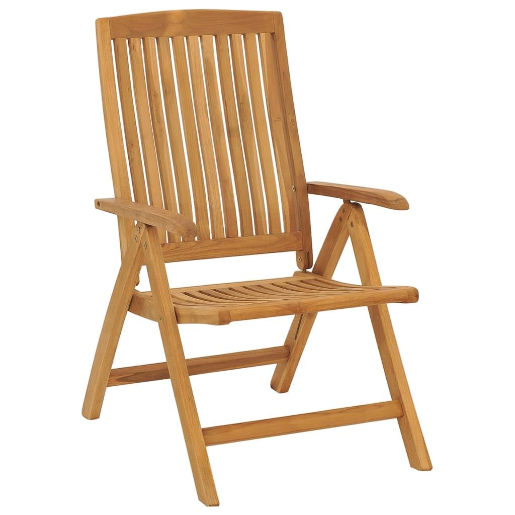 Set di mobili da giardino in teak massiccio, 180 x 90 cm, 6 sedie pieghevoli, schienale regolabile, robusto e moderno, per terrazza, balcone e giardino d'inverno