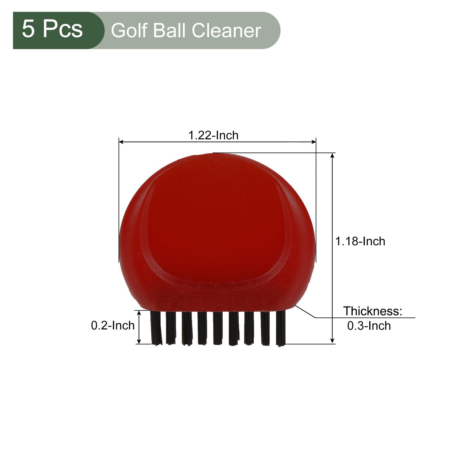 YOKIVE 5 Pcs Mini Golf Club Brushes, Pocket Golf Club Groove Brush | Cleaning Golf Heads Golf Ball, Great for Golf Course Exercise (Red, 1.18x1.22-Inch)
