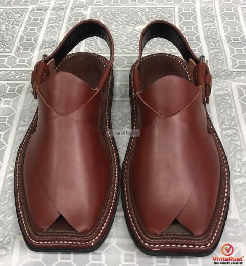Original Leather Peshawari Chappal, Traditional Sandals for Men, Handmade Kaptaan Chappal, Comfortable Gents Shoes2