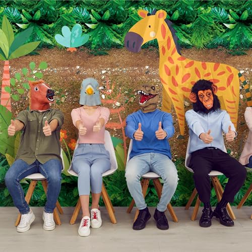 Image of Kochorie 100 Ft x 54 Inch Forest Path Plastic Tablecloth Roll Safari Dinosaur Jungle Table Cover with Cutter Box for Birthday Baby Shower Party Supplies