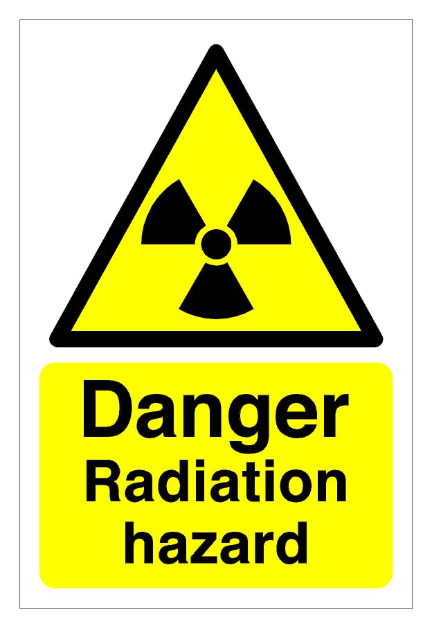 Danger Radiation hazard Safety sign - 3mm Aluminum Dibond 400mm x 300mm
