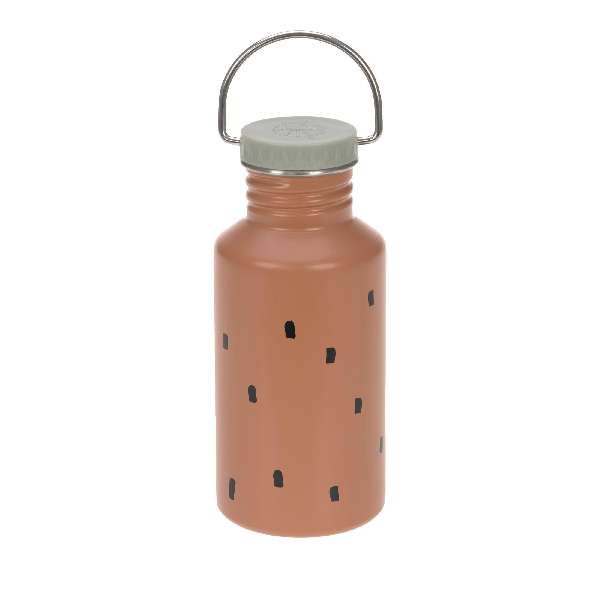 LÄSSIG Gourde en acier inoxydable pour enfants Gourde avec Sport Cup 500 ml anti-​fuite/​Bottle Stainless Steel Happy Prints caramel