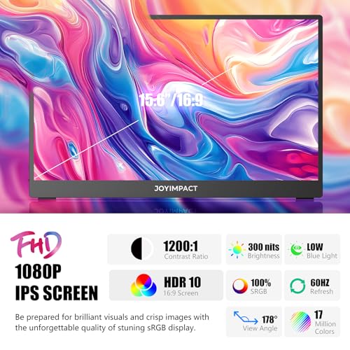 Image of Laptop Screen Extender, 15.6 inch IPS FHD 1080P Laptop Monitor Extender USBC HDMI Dual Speakers Portable Monitor for PC /Mac /Phone /PS5 /PS4 /Xbox /Switch, HDR Gaming Monitor with Cover Stand