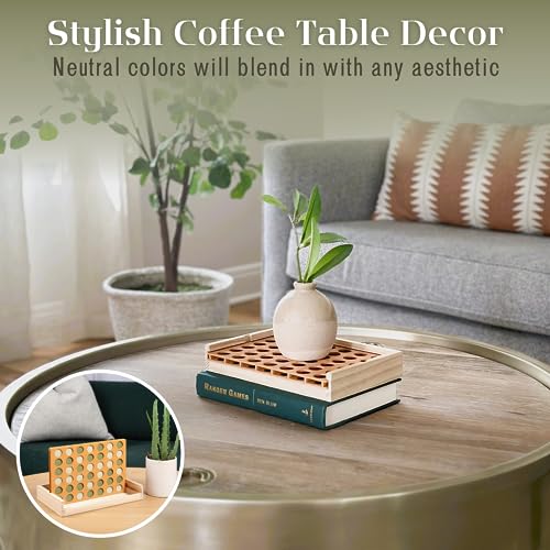 Neutral Wooden Four in a Row Game juego de mesa miniatura 6