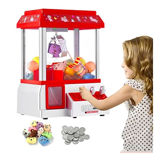 VISATOR Claw Machine for Kids Toy Mini Claw Machine Candy Grabber Prize Dispenser Vending Machine Arcade Game Machines for Home Party Christmas Birthday Gifts Cool Girl Toys