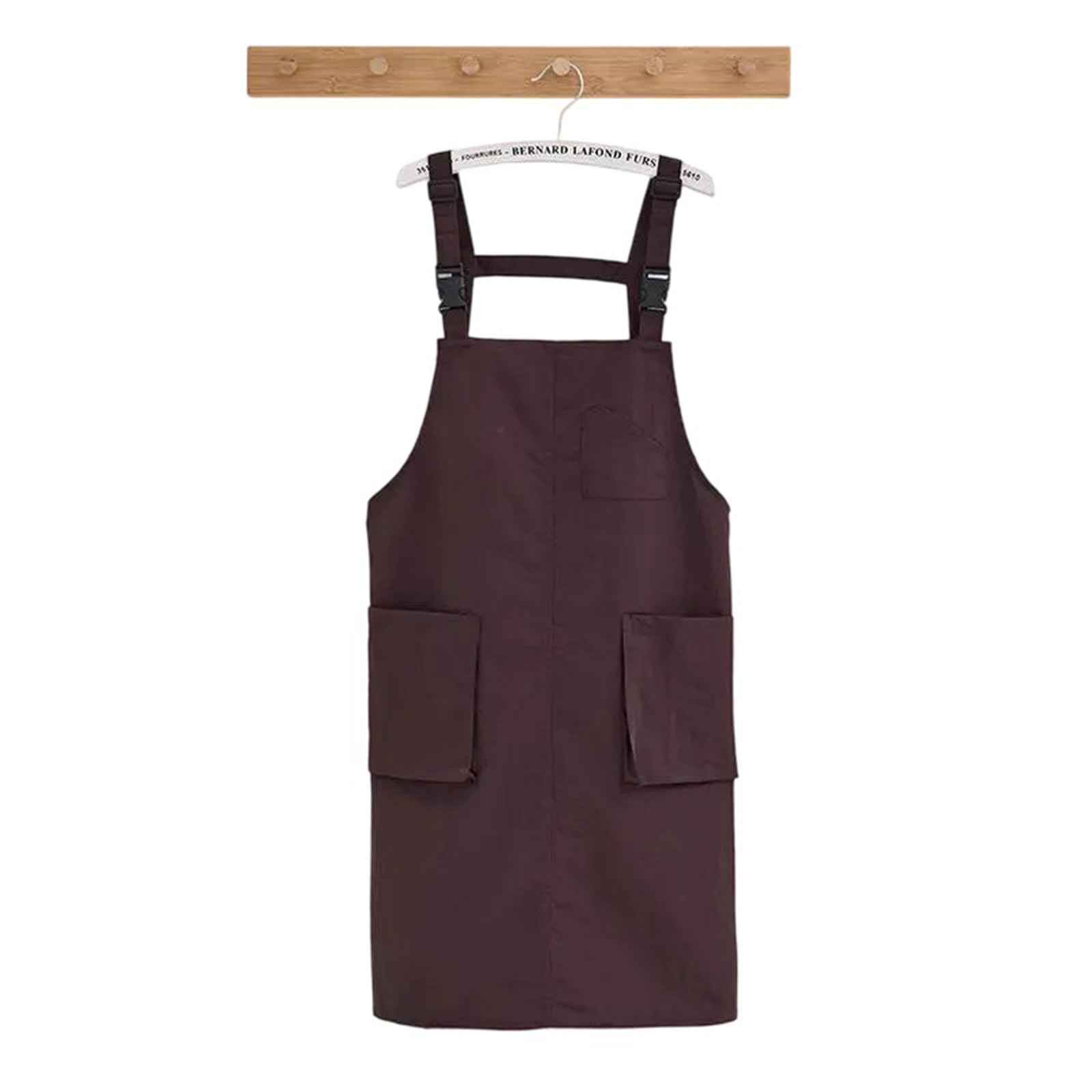 Grembiule da donna con fibbie regolabili, tinta unita, con tasche per cucinare, giardinaggio e barbiere