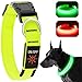 Hund und günstig Kaufen-KOSKILL Leuchthalsband Hund Wiederaufladbare USB LED Hundehalsband Wasserdichtes Leuchtendes Hunde Halsband Einstellbare Super Helle für Mittlere Große Hunde (Grün, L)