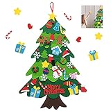 [DIY fieltro árbol de Navidad] El paquete incluye 25 decoraciones navideñas de diferentes formas y colores, copos de nieve, muñecos de nieve, ciervos, dulces, calcetines, sombreros, guantes, jengibre, estrellas y cajas de regalo. El árbol de Navidad DIY es el regalo de Navidad perfecto para los niños.