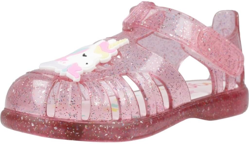 Igor Tobby Unicornio - Sandalias de gelatina de PVC transparente con purpurina