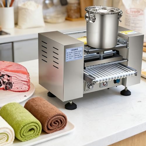 Máquina para hacer crepes con visualización de temperatura y flujo de masa ajustable para producción continua en tiendas de postres y negocios móviles de alimentos