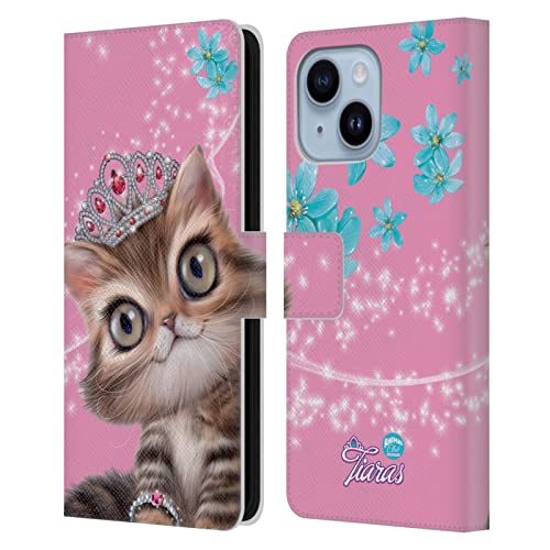 Étui portefeuille en cuir iPhone 14 Plus Animal Club International chat royal protection chic