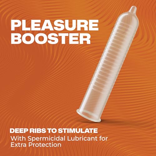 Image of TROJAN Stimulations Ultra Ribbed Spermicidal Condoms, 12 Count