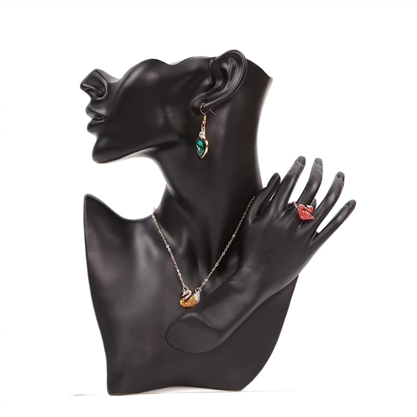 MNEVZX Figurine Decorations Resin Statue Home Decor Character Sculpture Jewelry Stand Earrings Necklace Display Stand(F-1)