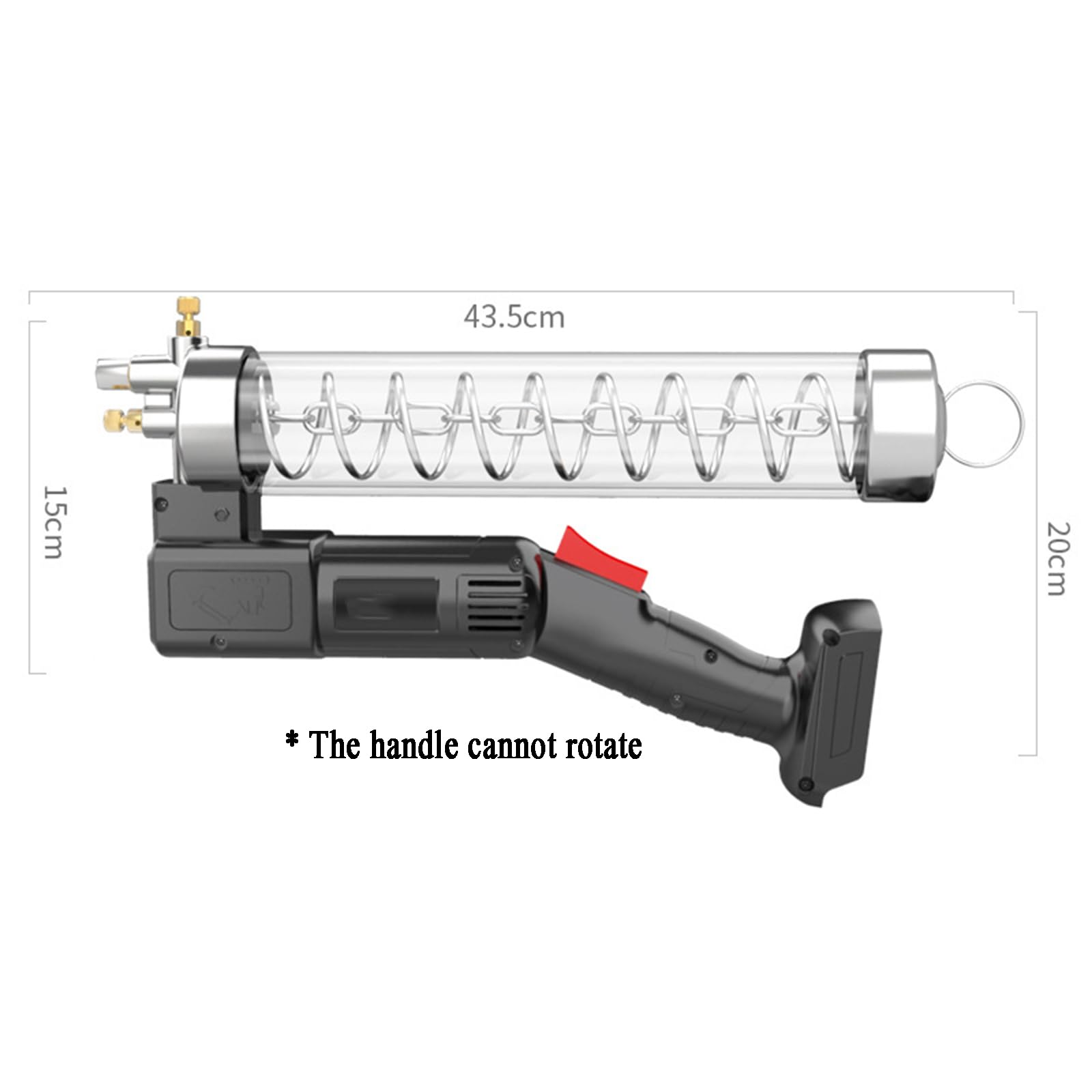 Pistola De Engrase Inalámbrica, Pistola De Engrase Eléctrica, 12000 PSI, con 2 Baterías De Litio, El Mango No Se Puede Girar, con Manguera + Tubo Rígido, para Engrasar Vehículos O Máquinas