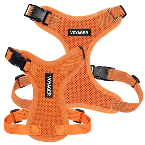 Image of Voyager Step-in Pet Harness - All Weather Mesh, Adjustable Step in Harness for Cats and Dogs by Best Pet Supplies - Orange, XL