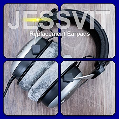 Almohadillas de reemplazo para auriculares MMX 300, DT 770, 880, 990, 1770, 1990 Pro, DT 177X, T 90 — Espuma viscoelástica más suave y mayor durabilidad (Gris) miniatura 5