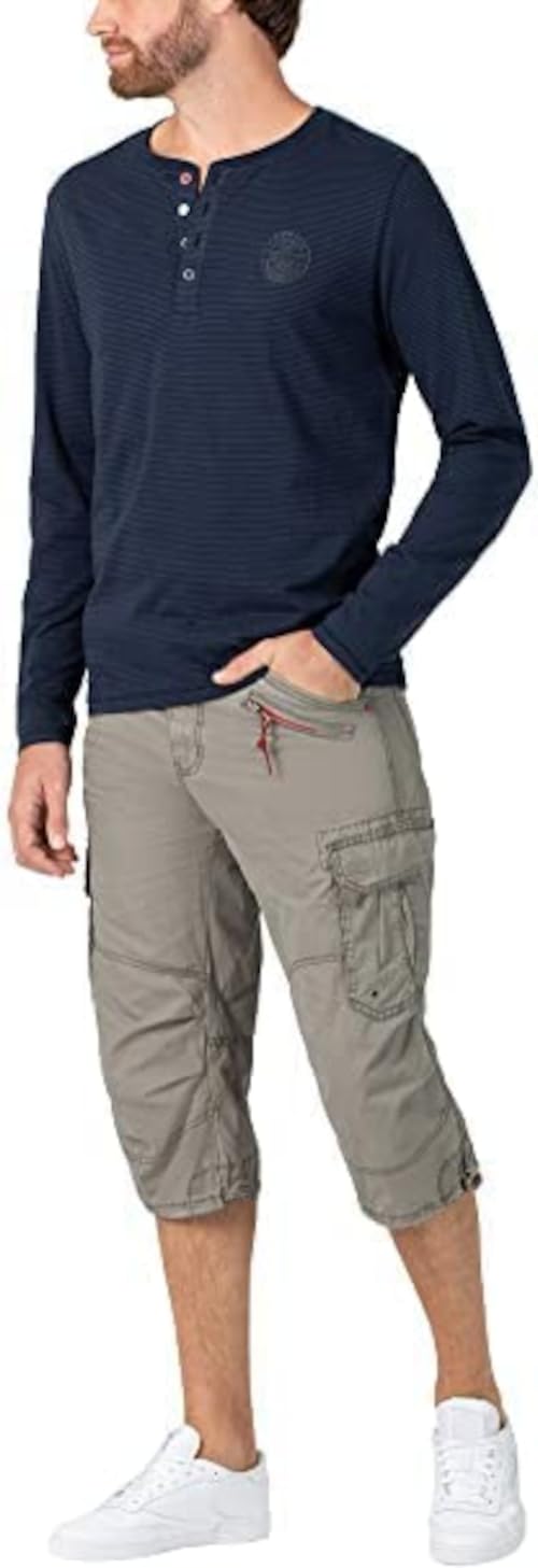 Timezone Loose MilesTZ Miles 3/4 Herren-Cargoshorts Farbe Military Grey