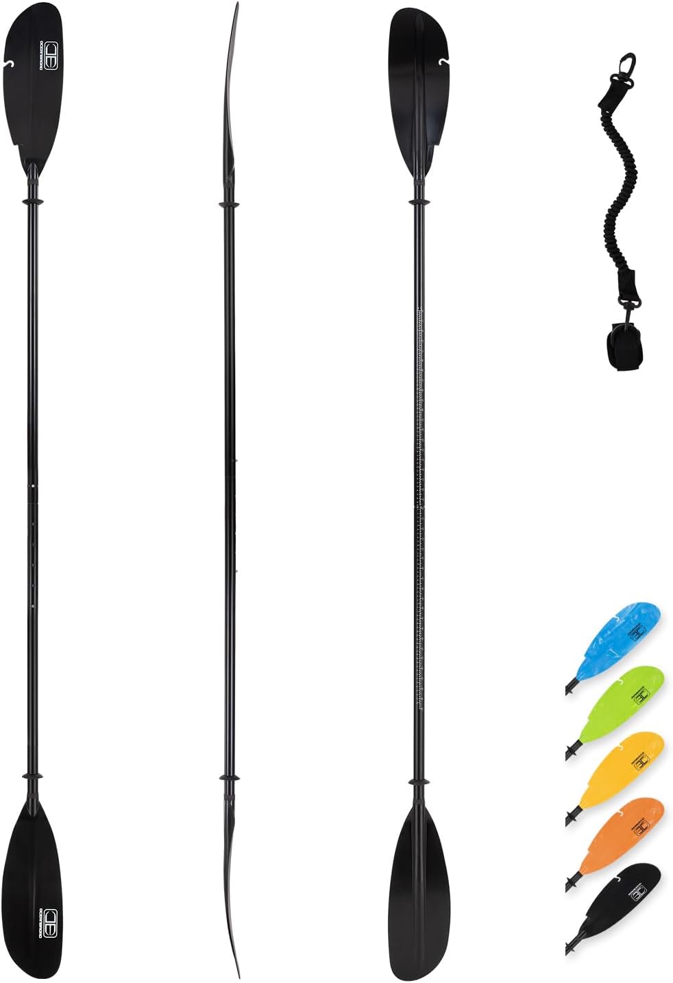 *missing parts*2 different paddles*OCEANBROAD Adjustable Kayak Paddle 86in/220cm to 94in/240cm Kayaking Boating Canoeing Oar with Paddle Leash 1 Paddle