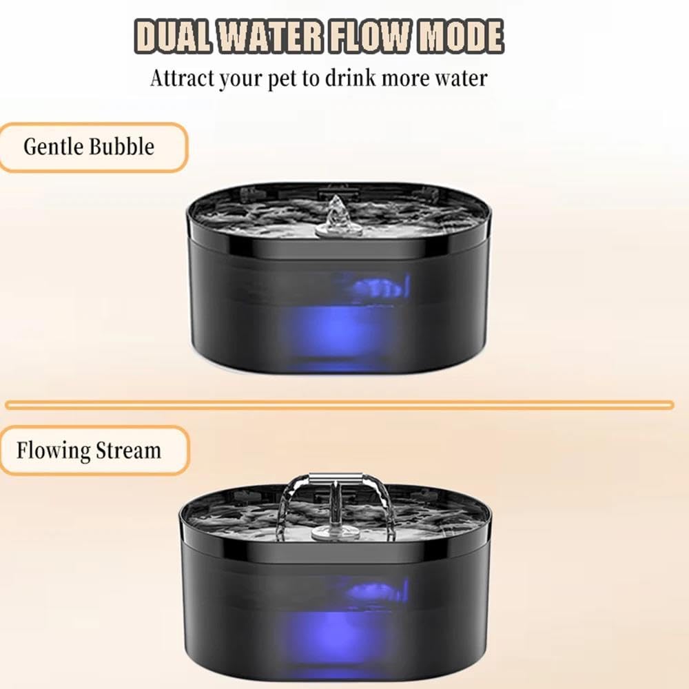 Fuente de Agua para Gatos en Forma de T de 2,2 L con Filtro,