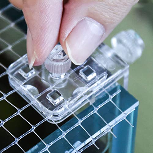 Image of 2 Pieces Fish Tank Screen Net Holder Clamp Anti-Jump Net Mounting Clip Multifunctional Transparent Acrylic Clamps Fish Tank Glass Cover Clips