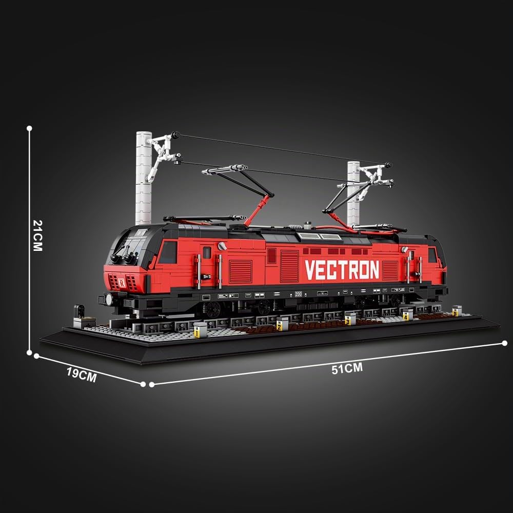 Reobrix 66019 Train Klemmbausteine Technik, MOC Urban Technology Elektro-Personenzug-Baustein-Set, 1889 Teile, tolles Zug Spielzeug-Geschenk für Erwachsene und Jugendliche