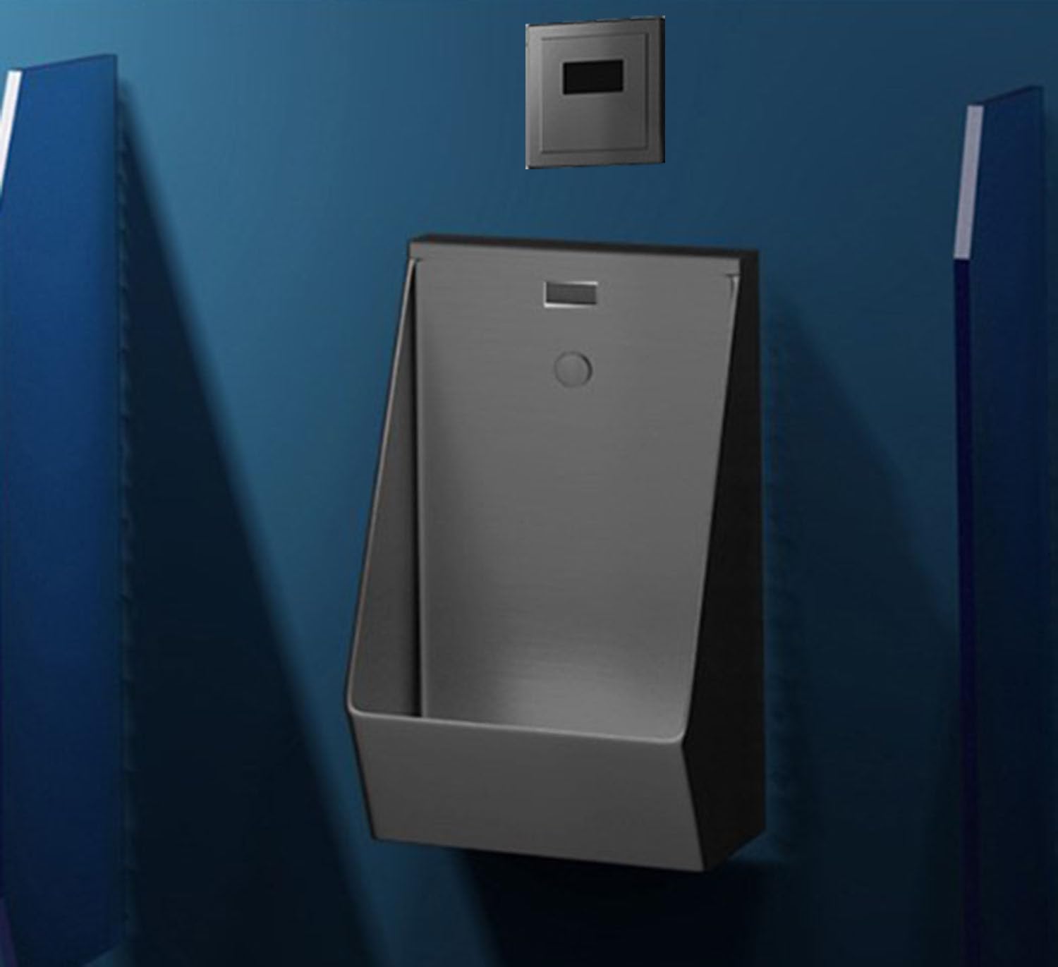 OTQEFTN Bar Urinals,Washout Urinal for Men,Automatic Sensor Urinal Toilet,Non-Contact Urinals,Commercial Flushing Urinal,for Bathrooms, Hotels,Shopping,Black