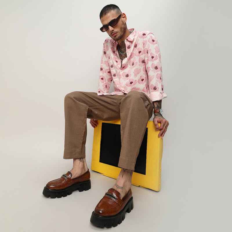 Image of CAHOOT Men's Shirt for Casual Wear |Regular Fit | Cotton Spread Collar Shirt Crafted with Regular Sleeve, Comfort Fit & High-Performance for Everyday Wear