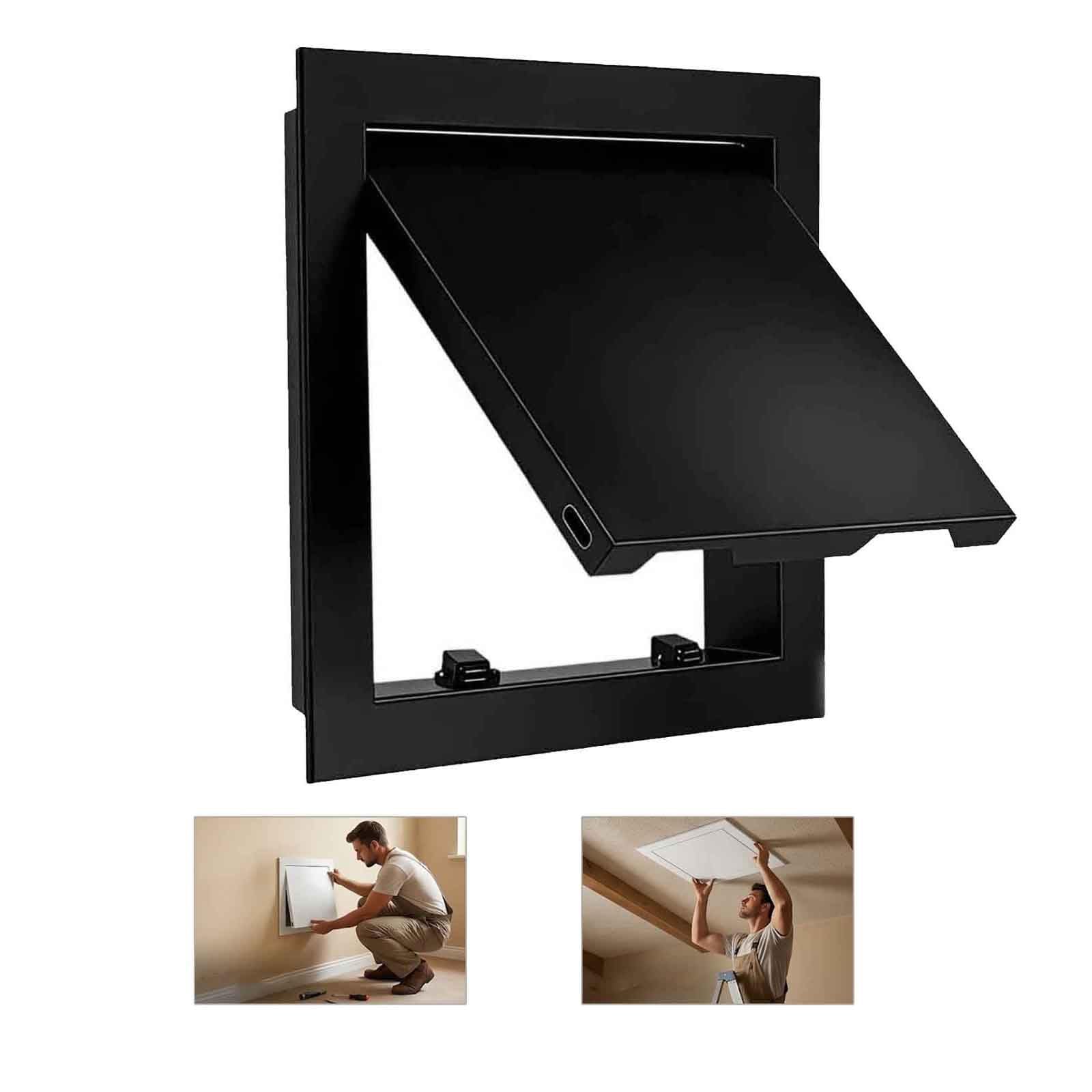 Aluminium Inspection Hatch for Walls Ceilings 200 300 350 450 750mm Plasterboard Access Panel Door for Walls & Ceilings, Bath Panel Fuse Box Cover Cabinet, Tile Access Hatch(Black,400x650mm)