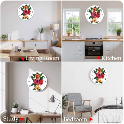 Reloj de pared redondo 12 pulgadas silencioso con PVC miniatura 6