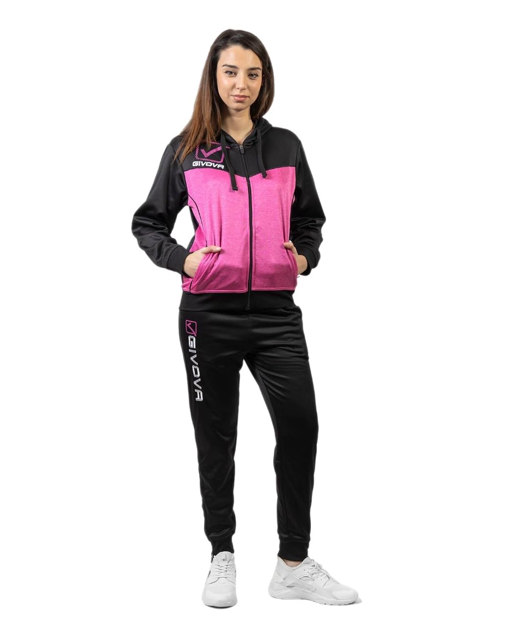 Givova Unisex_Adult Visum Polar Fleece Fit:, Fluorescent Pink/Black, XS