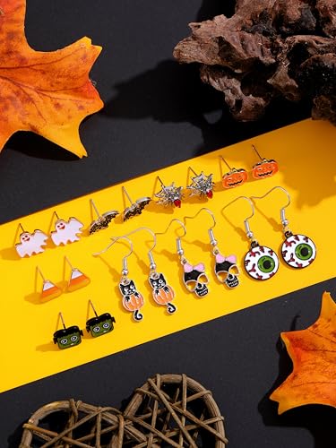 54 Pairs Hypoallergenic Holiday Earrings Set for Girls Women Halloween Christmas Fall Thanksgiving Earrings Valentine's Day St. Patrick’s Day Easter 4th of July Earring4