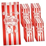 LOORGVEL 100個 ポップコーン用防油紙袋 軽量多機能スナックバッグ バースデーパーティーやイベントに お菓子や包装用食品 ホルダー