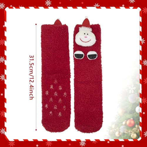 Dohia Women's Fuzzy Slipper Socks - Warm, Soft, Fluffy & Cute - Perfect for Holidays & Sleeping2