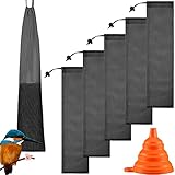 5 Pieces Large Thistle Sock Feeder Thistle Seed Sacks Bird Feeder Mesh Bag Bird Sack Feeders with...