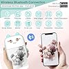 Mini Printer Portable, Inkless Sticker Printer with 8 Rolls Paper, Bluetooth Wireless mini Thermal Printer Compatible with iOS + Android for Journal, Memo, Photo, Print Pod Gifts for Girls Kids