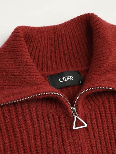 Image of CIDER Zip Up Cardigans for Women Fall Trendy Long Sleeve Chunky Cardigan Knit Open Front Collared Zipper Cardigan