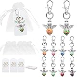📦【Exquisites Engelsanhänger Set】 RANJIMA Einzigartiges und exquisites Engels-Smiley-Geschenk. Diese Taufbevorzugungen enthalten alles, was Sie brauchen, um Ihre Geschenke mit Schönheit zu dekorieren. 20* gefertigte Schlüssel Anhänger Kombinatierte von Schutzengel + Karabiner, 20 Organza Säcken + 20 Thank you Papier Anhänger sind auch zur Verfügungen. Hochwertige und zarte Erscheinungen können für viele Anlässe wie Hochzeiten, Taufen, Jubiläen usw. verwendet werden.
