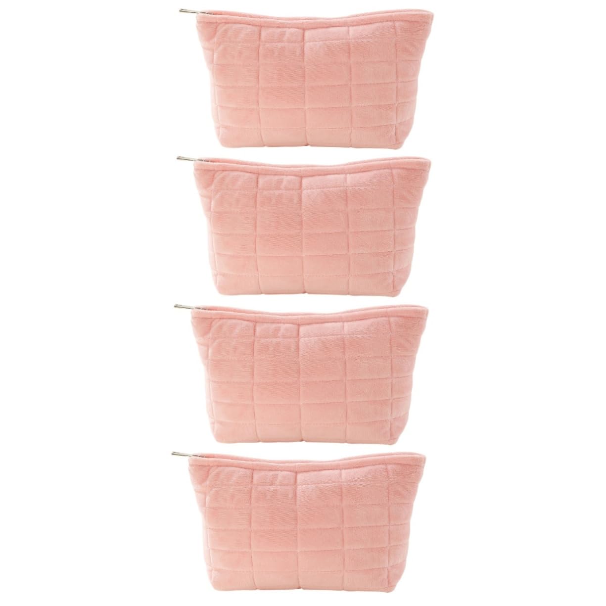 4piezas Bolsa De Maquillaje Portátil De Peluche Neceser De Cosméticos Grande para y para Organizar Maquillaje y Artículos De Estación
