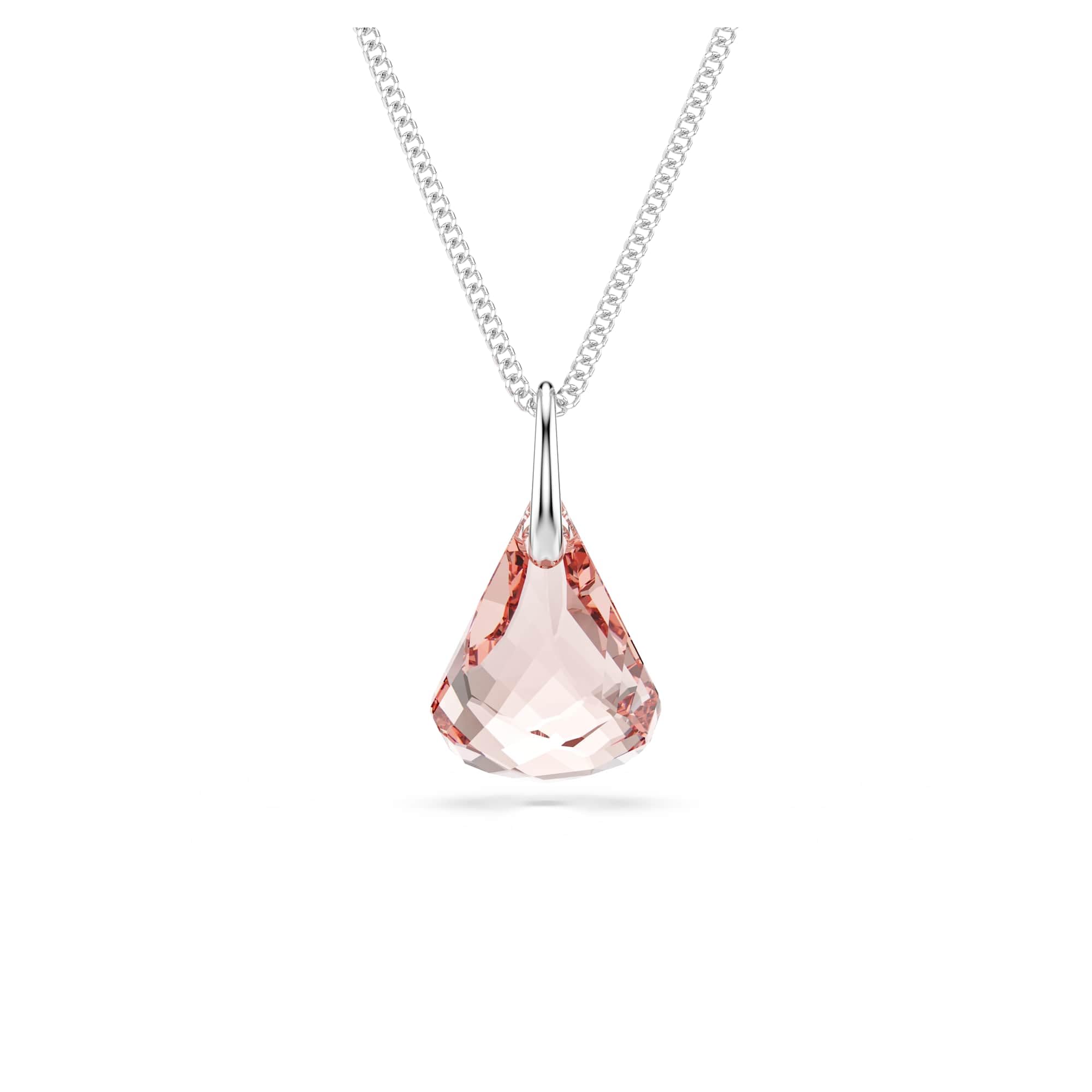 Swarovski Lunar Collana con Pendente a Goccia, Gioiello con Cristalli Rosa, Pietre Preziose a Taglio Toupie, Chiusura a Moschettone, Placcatura in Tonalità Oro Rosa, 38-43 cm, 2,2 x 1,3 cm